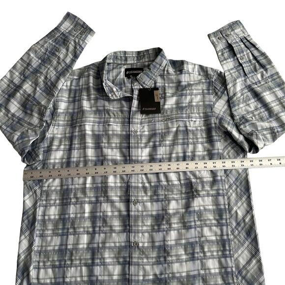 Sage NWT Guide Shirt UPF 50 Pure Cool Fishing Blue Plaid Long Sleeve XL - Picture 5 of 9